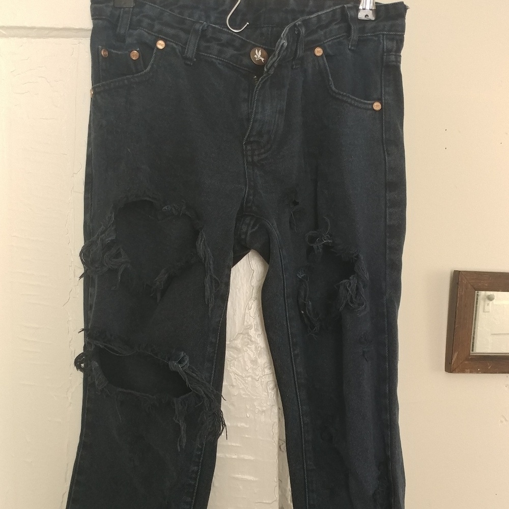 One Teaspoon faded black Trashed Freebird jeans